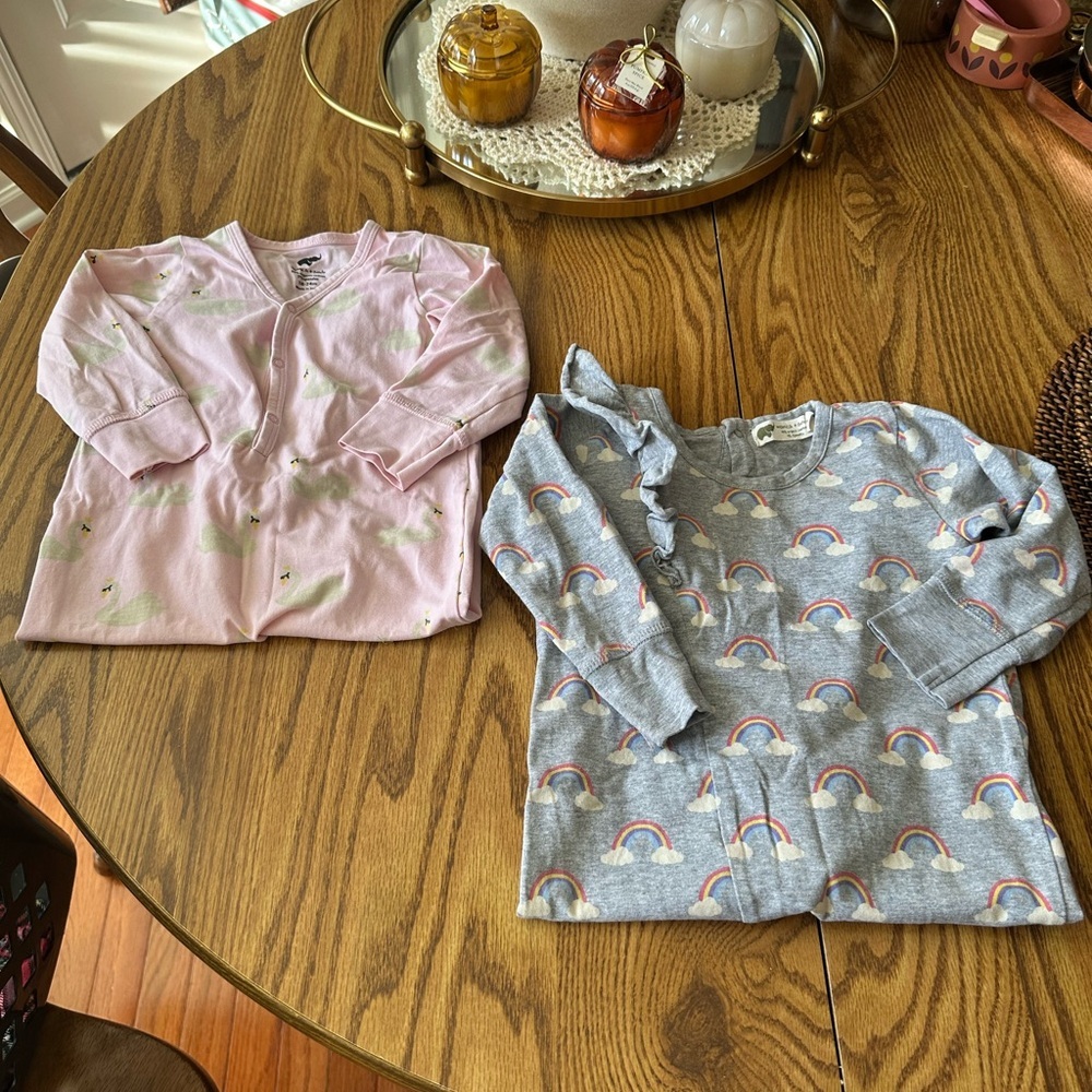 Charming Kids Pajama Tops in Pink and Gray